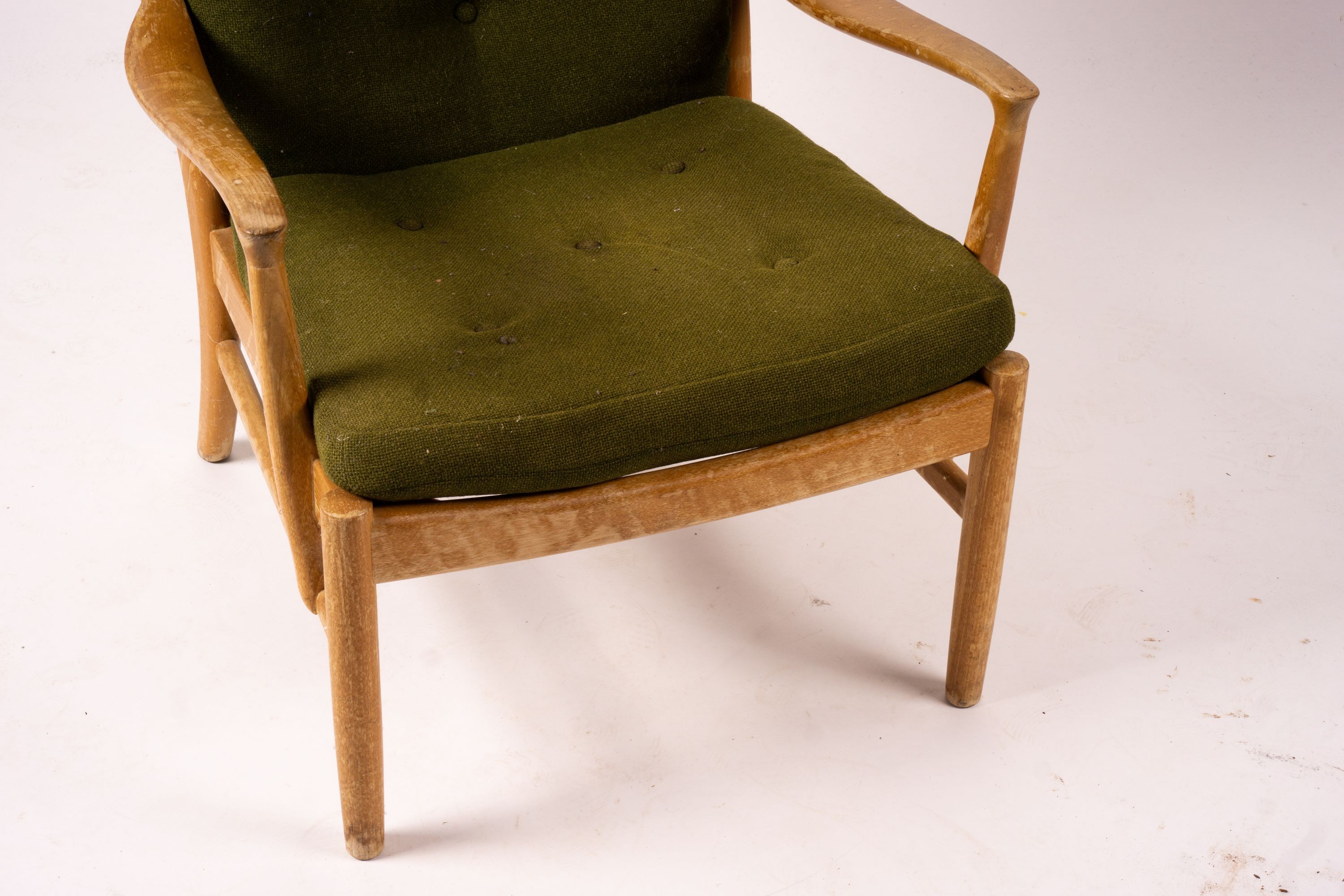 A mid century design Parker Knoll beech open armchair